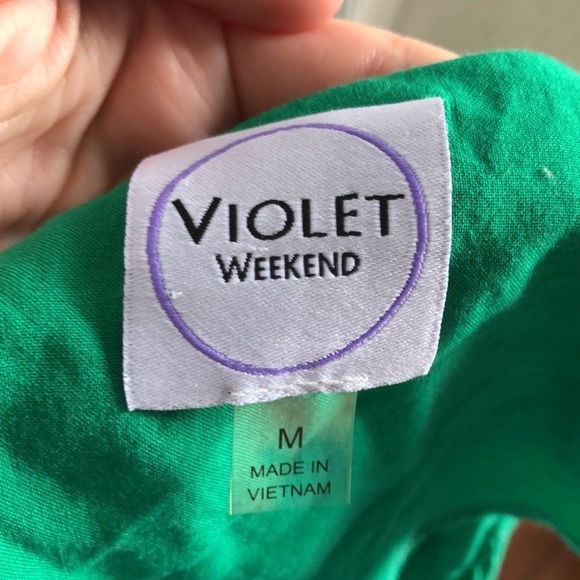 Violet Weekend 3/4 Ruffle Sleeve V Neck Mini Peasant Dress - Picture 7 of 8